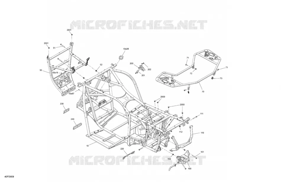 06- Frame - System Can-Am ATV Outlander X MR 700 4X4 1SRC 2024 Outlander X MR 700 4X4  Outlander X MR 700 4X4