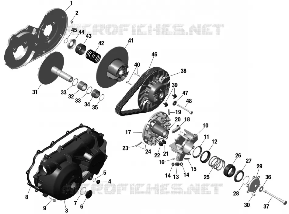 01- ROTAX - CVT Can-Am ATV Outlander Max DPS 500 4X4 1VRD 2024 Outlander Max DPS 500 4X4  Outlander Max DPS 500 4X4