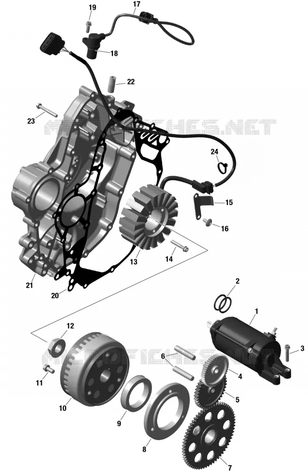 01- ROTAX - MAGNETO AND 0 STARTER Can-Am ATV Outlander Max DPS 700 4X4 1WRF 2024 Outlander Max DPS 700 4X4  Outlander Max DPS 700 4X4