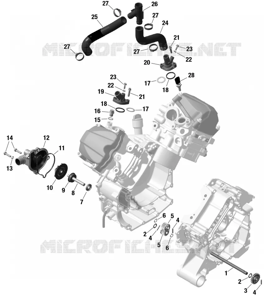 01- ROTAX - Engine Cooling Can-Am SSV Traxter X MR HD10 8YRN 2024 Traxter X MR HD10  Traxter X MR HD10