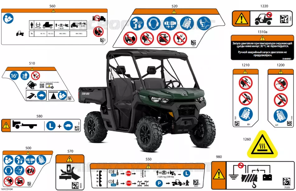 07- Body - Warning Decals Can-Am SSV Traxter XU HD7 6DRN 2024 Traxter XU HD7  Traxter XU HD7