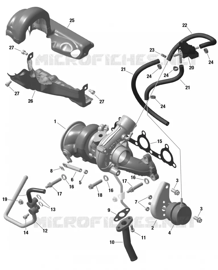01- ROTAX - Turbocharger Can-Am SSV Maverick DS Turbo 9DRJ 2024 Maverick DS Turbo  Maverick DS Turbo