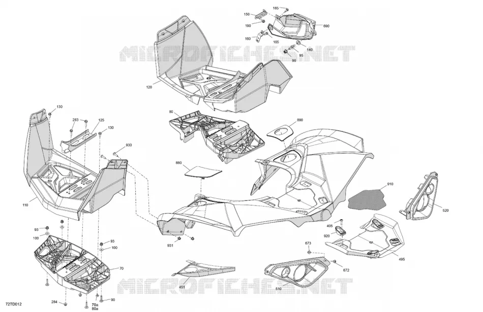 07- Body - Rear Section Can-Am ATV Renegade X XC 650 EFI 4URA 2024 Renegade X XC 650 EFI  Renegade X XC 650 EFI