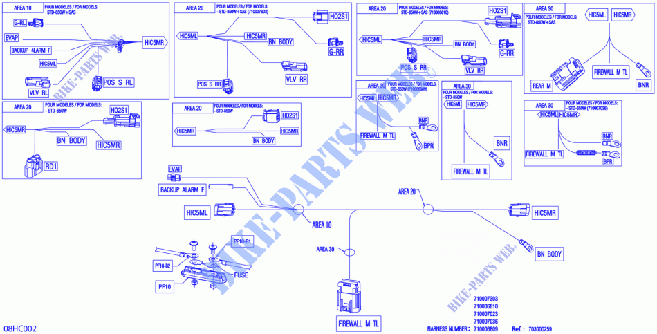 08  Electric   Junction Wiring Harness   710007023 pour Can-Am Maverick XRS Turbo RR de 2023