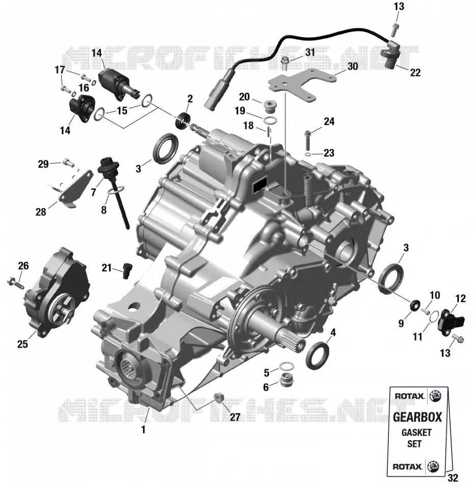 01- ROTAX - Gearbox Assy and Drive Shaft Can-Am SSV Maverick Sport DPS 1000R 9GPE 2023 Maverick Sport DPS 1000R  Maverick Sport DPS 1000R
