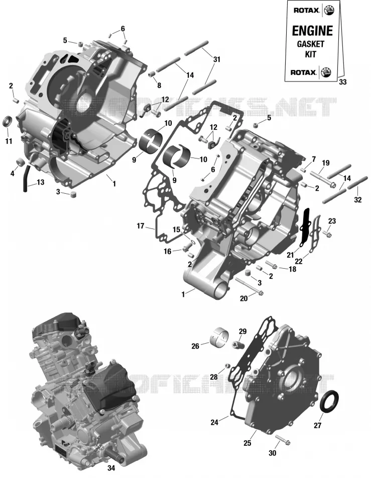 ROTAX - CRANKCASE Can-Am ATV Outlander MAX XT-P 1000R EFI 5JPC 2023 Outlander MAX XT-P 1000R EFI  Outlander MAX XT-P 1000R EFI
