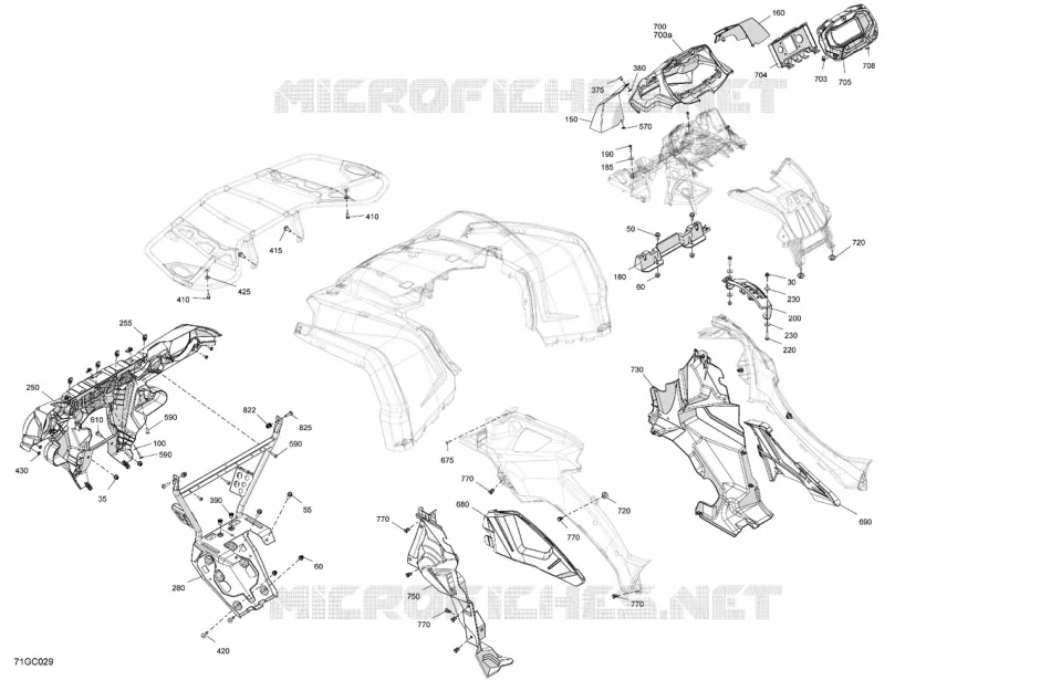 07- Body - Front Section Can-Am ATV Outlander XU 450 EFI 3NPA 2023 Outlander XU 450 EFI  Outlander XU 450 EFI