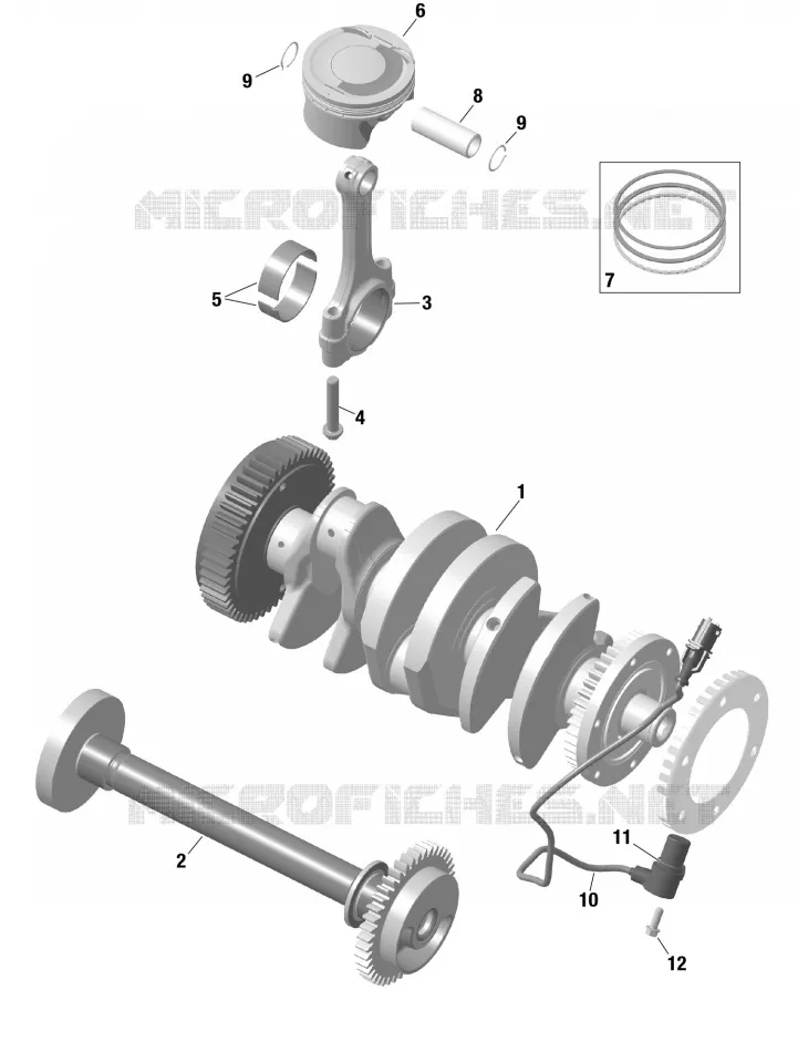 01- ROTAX - Crankshaft and Pistons Can-Am On-Road SPYDER F3 E5PB 2023 SPYDER F3  SPYDER F3