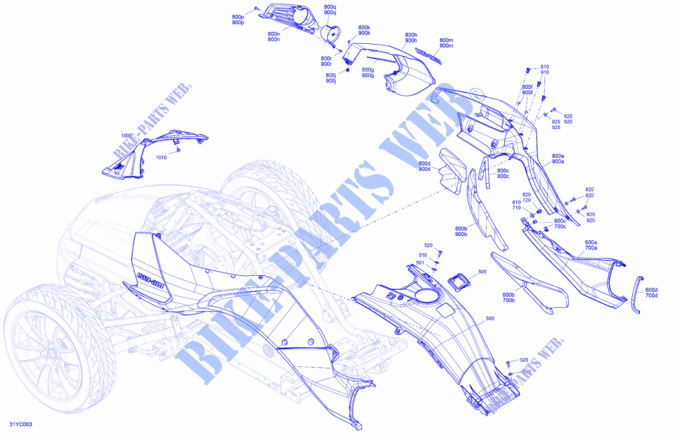 07  Body   System pour Can-Am SPYDER F3 LIMITED de 2023