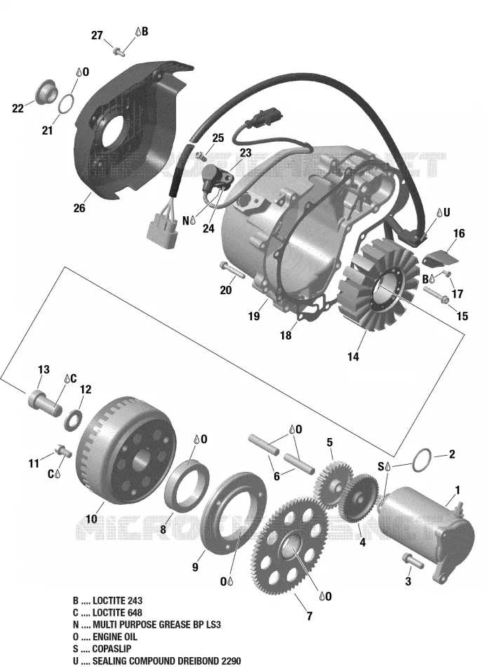 01- ROTAX - MAGNÉTO ET DÉMARREUR ÉLECTRIQUE Can-Am ATV Outlander MAX XTP 1000R EFI 2022 Outlander MAX XTP 1000R  Outlander MAX XTP 1000R
