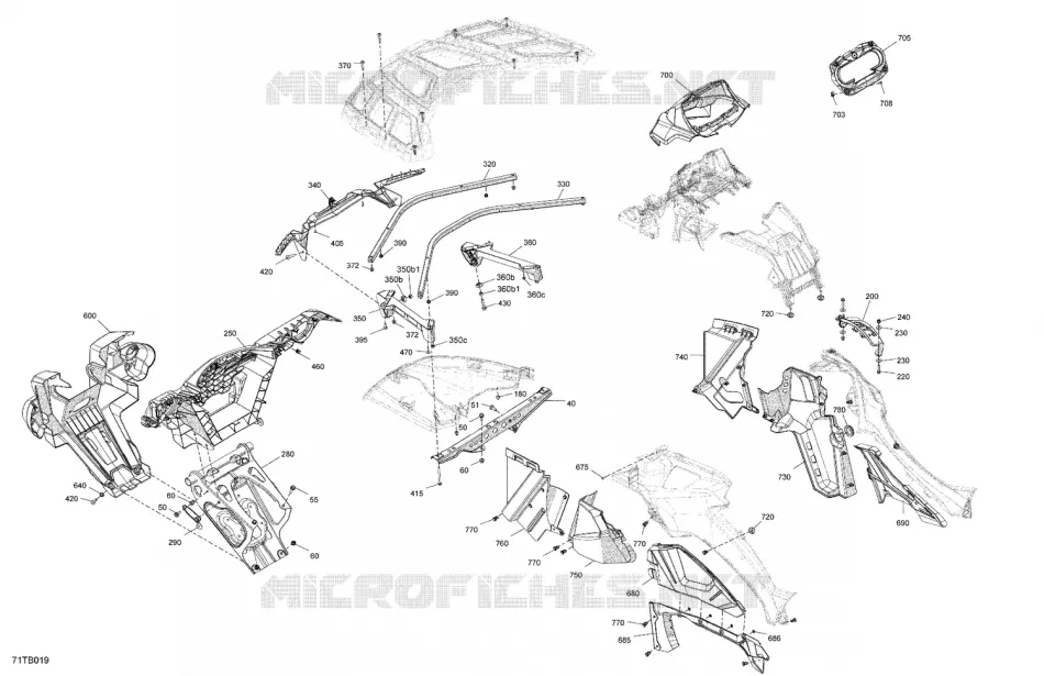 07- Carrosserie - Section Avant Can-Am ATV Outlander XXC 1000 EFI 2022 Outlander XXC 1000  Outlander XXC 1000