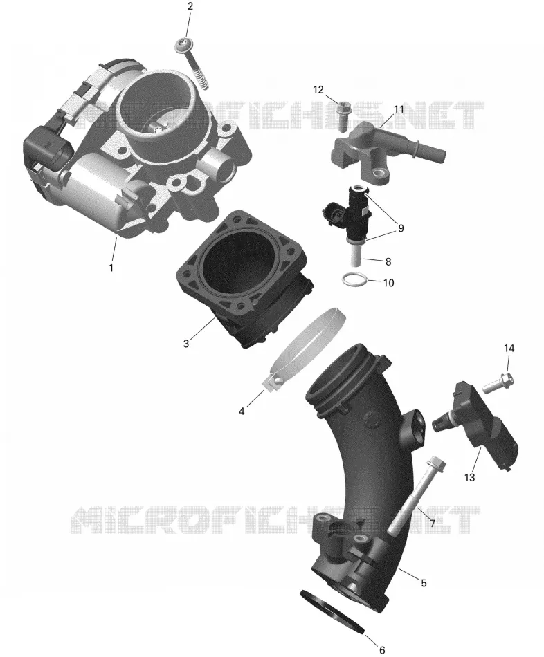 01- Rotax - Collecteur Admission Air Et Carter De Papillon - 2 Can-Am ATV Outlander XU+ 450 EFI 2022 Outlander XU+ 450  Outlander XU+ 450