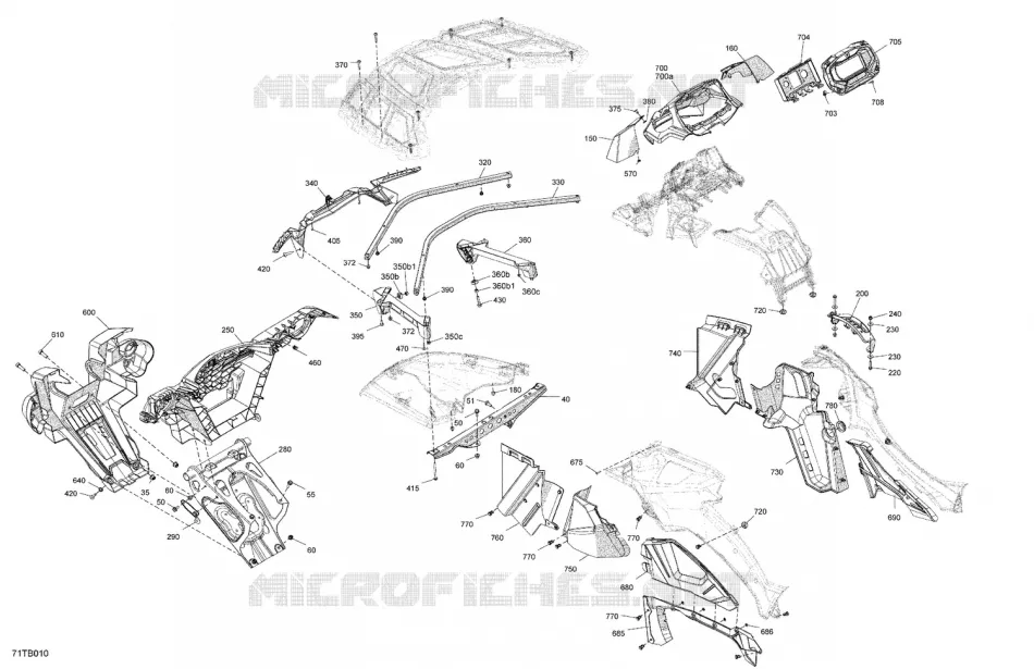 07- Carrosserie - Section Avant Can-Am ATV Outlander XU+ 650 EFI 2022 Outlander XU+ 650  Outlander XU+ 650